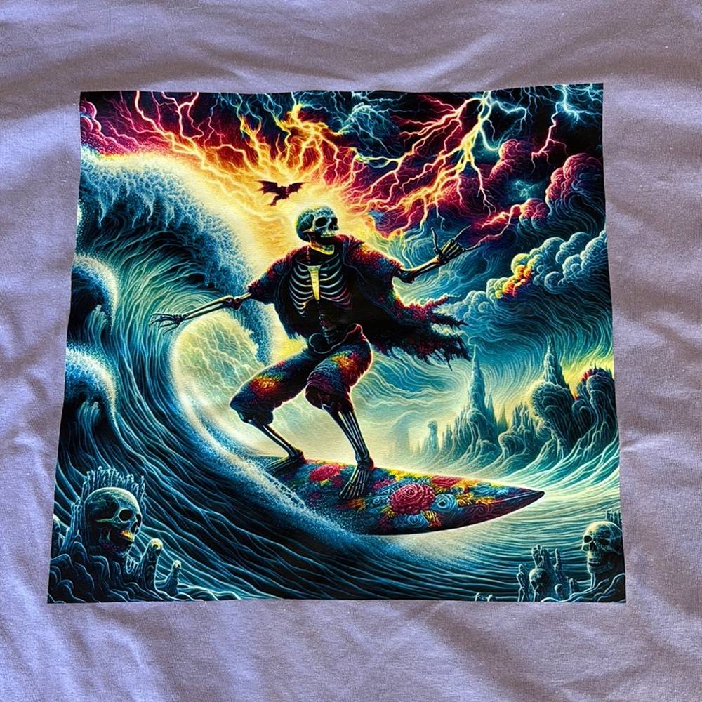 Graphic Surf Skeleton Tee - Multicolor